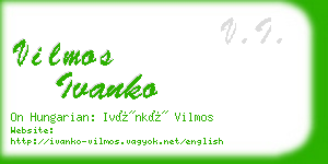 vilmos ivanko business card